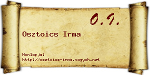 Osztoics Irma névjegykártya